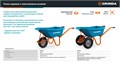 GRINDA GP-21, ударопрочный пластиковый кузов, 110 л, 180 кг, одноколесная, пневматическое колесо, тачка садовая PROLine (422408) 00065509268