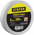 STAYER FIBER-Tape, 5 см х 130 м, 3 х 3 мм, самоклеящаяся серпянка, Professional (1246-05-130) 00011362
