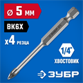 ЗУБР 5 мм, 4х кромка, HEX 1/4, Сверло по стеклу и кафелю, Профессионал (29845-05) 00016758