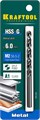 KRAFTOOL HSS-G, 6.0 х 93 мм, сталь P6M5, сверло по металлу (29651-6) 00017893