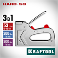 KRAFTOOL EXTREM 53, тип 53 (A/10/JT21) 23GA (6 - 16 мм)/300/500, стальной рессорный степлер (3180) 00019572
