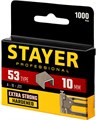 STAYER скобы тип 53 (A/10/JT21), 10 мм, калибр 23GA. 1000 шт. (3159-10) 00019593
