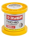 ЗУБР ПОС 40, 1 мм, 100 г, трубка с канифолью, припой (55451-100-10C) 00020508