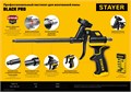 STAYER Black PRO, тефлоновый пистолет для монтажной пены, Professional (06862) 00026184