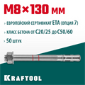 KRAFTOOL ETA Опция 7, М8 х 130, 50 шт, клиновой анкер (302184-08-130) 00026286