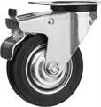 ЗУБР d 100 мм, г/п 70 кг, игольчатый подшипник, резина/металл, поворотное колесо c тормозом, Профессионал (30936-100-B) 00026982