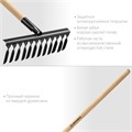 GRINDA GS-12 WOOD, 385 х 95 х 1300 мм, 12 витых зубцов, углеродистая сталь, антикор. покрытие, черенок дерев. высш. сорт, садовые грабли(39581-12) 000187059