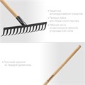 GRINDA GT-14 WOOD, 360 х 80 х 1300 мм, 14 прямых зубцов, углерод. сталь, антикор. покрытие, черенок дерев. высш. сорт, садовые грабли (39583-14) 000187061