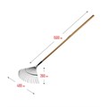 GRINDA GP-22R, 400 х 260 х 1500 мм, 22 круглых зубца, стальная рабочая часть, черенок из дерева высш. сорт, веерные грабли (39591) 000256436