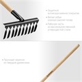 GRINDA GS-10 WOOD, 320 х 95 х 1300 мм, 10 витых зубцов, углеродистая сталь, антикор. покрытие, черенок дерев. высш. сорт, садовые грабли (39581-10) 000487621
