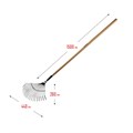 GRINDA GP-22F, 400 х 260 х 1500 мм, 22 плоских зубца, стальная рабочая часть, черенок из дерева высш. сорт, веерные грабли (39593) 000487632