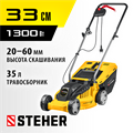 STEHER 1300 Вт, ш/с 33 cм, сетевая газонокосилка (LM-33-1300) 000819744