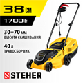 STEHER 1700 Вт, ш/с 38 cм, сетевая газонокосилка (LM-38-1700) 0002113996