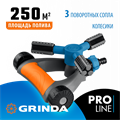GRINDA RR-Pro, 3 сопла, на подставке с колёсиками, ударопрочный пластик, круговой распылитель, PROLine (429317) 0002183196