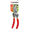 GRINDA G-5, 210 мм, высокоуглеродистая сталь, цельнокованый, эргономичные рукоятки, покрытие ПВХ, плоскостной секатор (423105) 0002184261