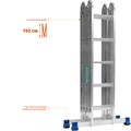 СИБИН ЛТ-45, 4 x 5 ступени, алюминиевая, четырехсекционная лестница-трансформер (38853) 0002190252