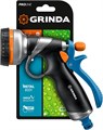 GRINDA RM-8, 8 режимов, курок сзади, металлический с TPR, поливочный пистолет, PROLine (8-427143) 0002277899