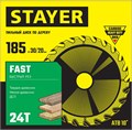 STAYER Fast, 185 x 30/20 мм, 24Т, быстрый рез, пильный диск по дереву (3680-185-30-24) 0003334459