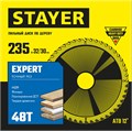 STAYER Expert, 235 x 32/30 мм, 48Т, точный рез, пильный диск по дереву (3682-235-32-48) 0004353643