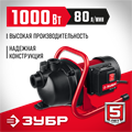 ЗУБР 1000 Вт, поверхностный (садовый) центробежный насос (НПЦ-М1-1000) 0005653205