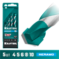 KRAFTOOL Keramo, 5 шт: 4-5-6-8-10 мм набор сверл по керамограниту с твердосплавной пластиной (29175-H5) 0008247111