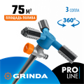 GRINDA RR-P, 75 м, 2 полив, 3 сопла, на пике, ударопрочный пластик, круговой распылитель, PROLine (40341) 0008303590