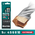 KRAFTOOL Extreme, 5 шт: 4-5-6-8-10 мм, трехгранный хвостовик, набор сверл по бетону (29166-H5) 00010202661