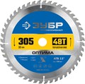 ЗУБР Оптима, 305 x 30 мм, 48Т, пильный диск по дереву, Профессионал (36903-305-30-48) 00014245427
