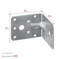 ЗУБР УНКУ-2.0, 65 x 90 x 90 x 2 мм, усиленный нержавеющий крепежный уголок, Профессионал (310516-65) 00016324010
