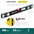KRAFTOOL A-RATE CONTROL, 600 мм, точность 0.3 мм/м, с зеркальным глазком, сверхпрочный магнитный уровень (34988-60) 00016506235