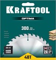 KRAFTOOL Optima, 300 х 32 мм, 48Т, пильный диск по дереву (36951-300-32) 00022766660