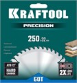 KRAFTOOL Precision, 250 х 32 мм, 60Т, пильный диск по дереву (36952-250-32) 00022766837