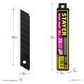 STAYER BLACK SHARP, 18 мм, 10 шт, сегментированные черные особоострые лезвия (0920-S10) 00027049699