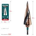 KRAFTOOL COBALT 4-12мм, 9 ступеней, азотирование, винтовая спираль, сверло ступенчатое(29691-4-12-9) 00030626734