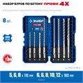 ЗУБР ПРОФИ-4Х 8шт набор №2, буры SDS-plus (29313-H8-2) 00031312865
