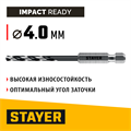 STAYER НЕХ-1/4″, d 4.0 х 98 мм, сверло по металлу для винтовёртов и шуруповертов IMPACT READY (29603-4) 00031315943