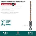 KRAFTOOL НЕХ-1/4″, d 4.5 х 87 мм, сверло по металлу для винтовёртов и шуруповертов IMPACT READY (29652-4.5) 00031316257