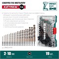 KRAFTOOL НЕХ-1/4″, 19 шт, набор сверл по металлу для винтовёртов и шуруповертов IMPACT READY (29652-H19) 00031316266