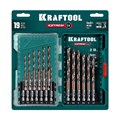 KRAFTOOL НЕХ-1/4″, 19 шт, набор сверл по металлу для винтовёртов и шуруповертов IMPACT READY (29652-H19) 00031316266