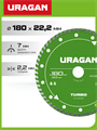 URAGAN TURBO 180 мм, диск алмазный отрезной сегментированный (36706-180) 00039543730