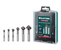 KRAFTOOL EXTREM, 6 шт (6.3, 8.3, 10.4, 12.4, 16.5, 20.5 мм), Z3, 90°, сталь M35, U-образная спираль, набор зенковок (29734-H6) 00048197255