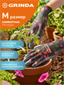 GRINDA PROTECT, M (8), садовые перчатки с прозрачным нитриловым покрытием, чёрные, 13 класс (11296-M) 00065767145
